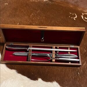 Gerber Legendary Blades Carving Set 3 Pc in Walnut Wooden Box